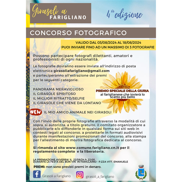 Concorso fotografico "Girasoli a Farigliano"