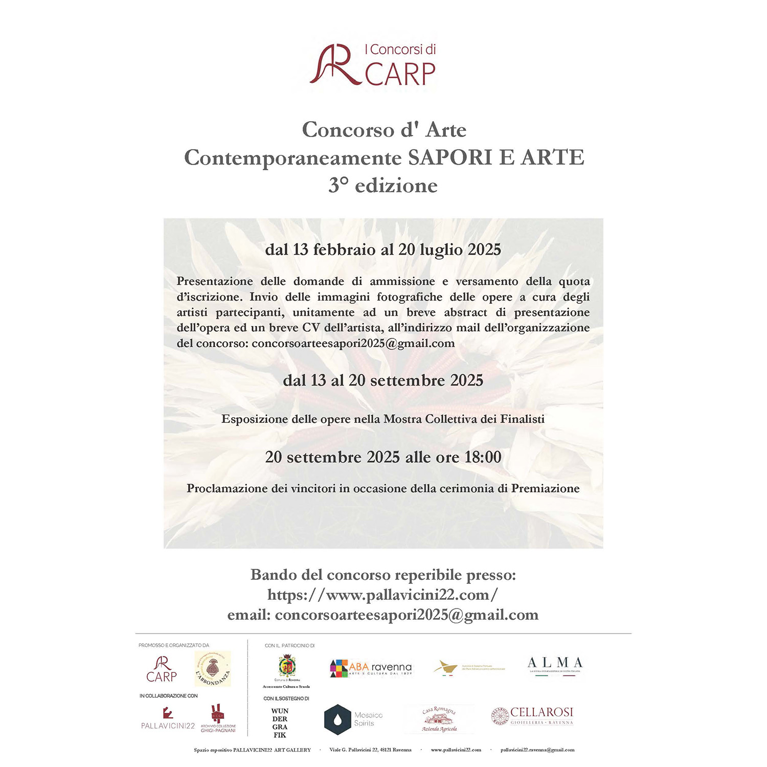 CONCORSO D’ARTE “CONTEMPORANEAMENTE SAPORI E ARTE” 3° edizione