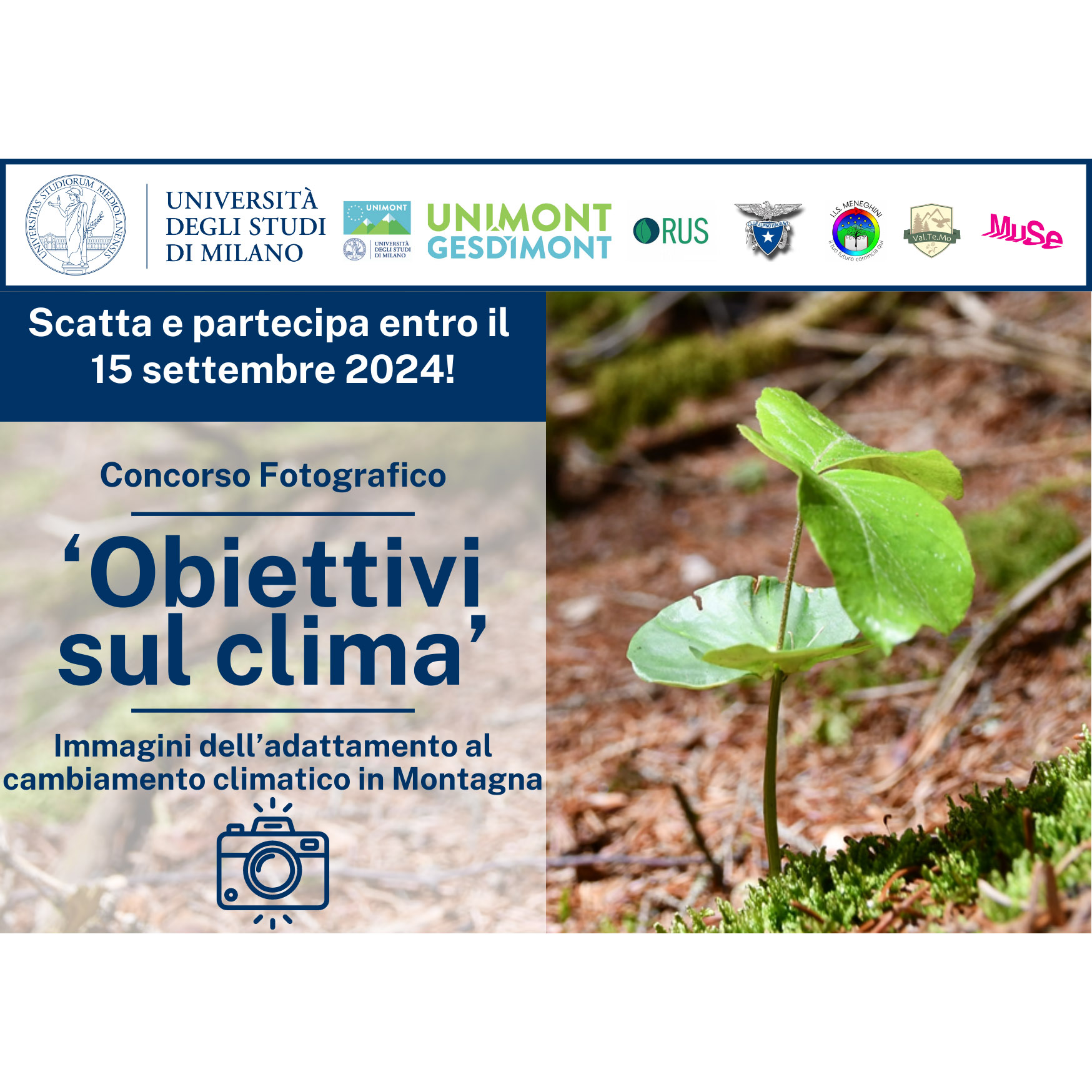 Concorso  "Obiettivi sul clima: Immagini dell’adattamento al cambiamento climatico in Montagna"