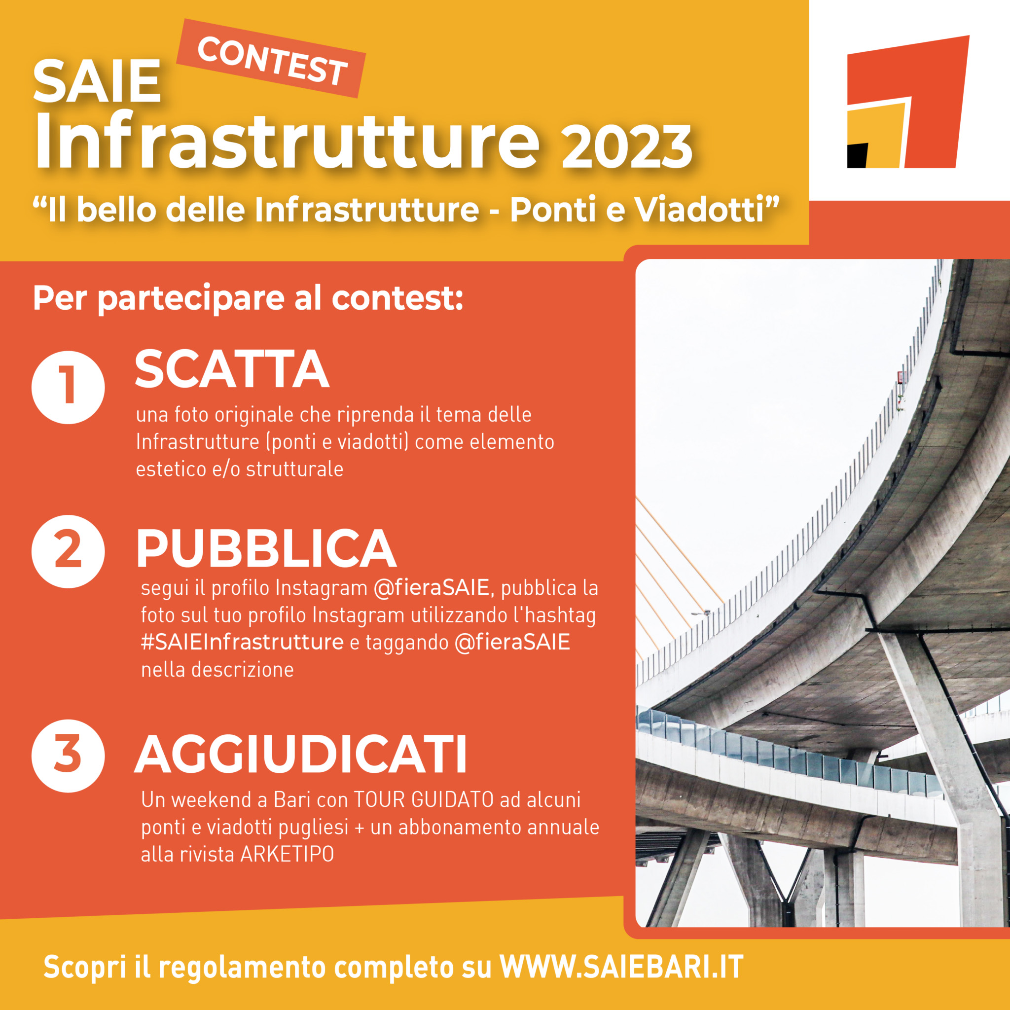 Contest fotografico su Instagram “Il bello delle Infrastrutture – Ponti e Viadotti”