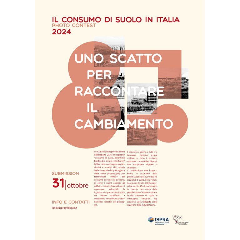 Contest fotografico "Il consumo di suolo in Italia 2024"