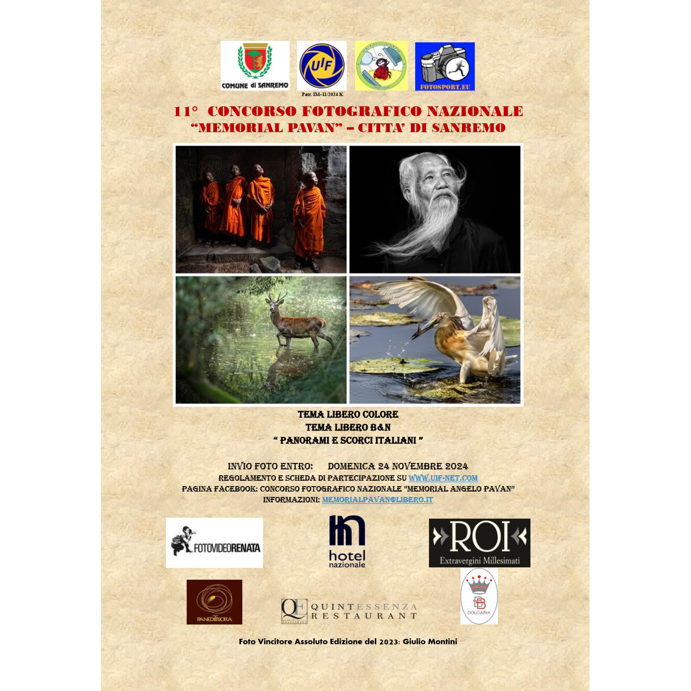 XI Concorso Fotografico Nazionale "Memorial Pavan" - Città di Sanremo